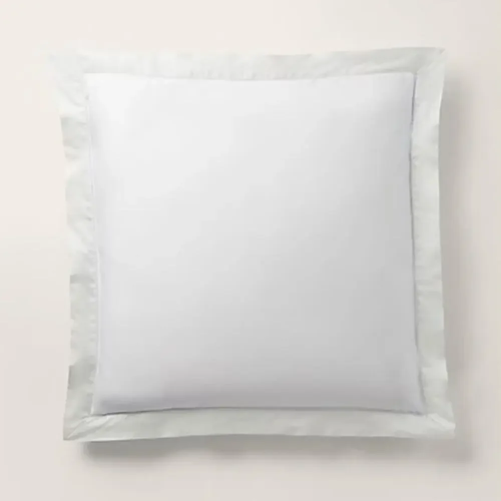 Ralph Lauren Home Organic Sateen Border Euro Sham Parchment NEW Penthouse Living
